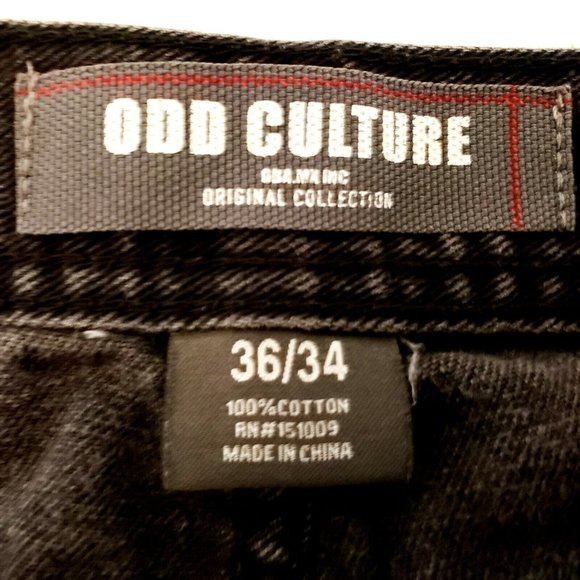 ODD CULTURE Distressed Black Jeans 36x32 Straight - Picture 3 of 7
